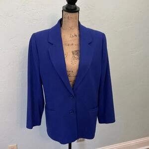 Vintage United Colors Benetton Blazer Jacket Wool Blue purple boyfriend jacket